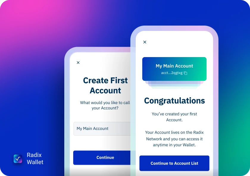 Download and install the official Radix Wallet mobile app by going to wallet.radixdlt.com or clicking the image. It's available for iOS and Android. Full setup instructions can be found on the linked site.